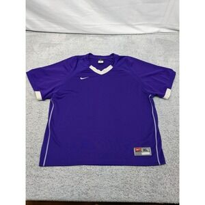 Nike Team Dri-FIT Men's XL‎ Purple Athletic Jersey Shirt V-Neck Short Sleeve KSU